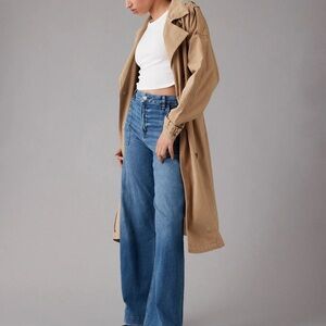 AE Dreamy Drape Tan Trench Coat Size XL